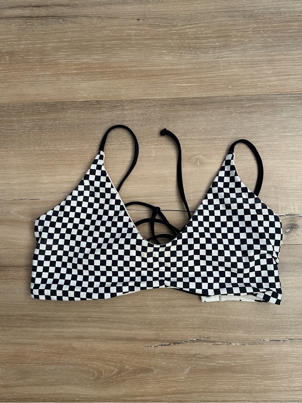 Boys + Arrows Checkered Airplane Bikini Top